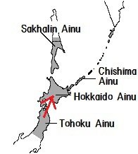 Ainu people distribution map